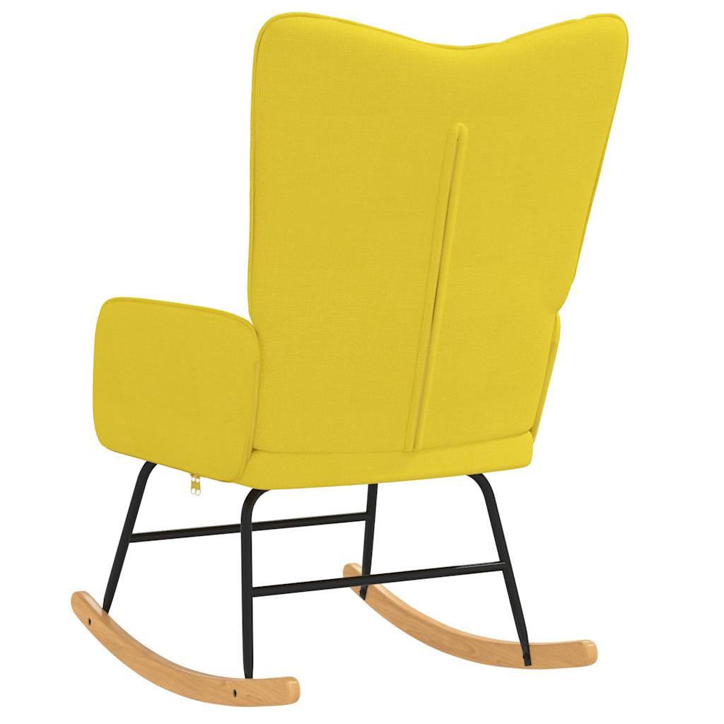 Chaise à bascule Jaune moutarde Tissu Fauteuils à bascule vidaXL   