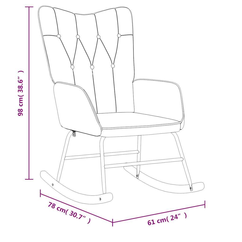 Chaise à bascule Jaune moutarde Tissu Fauteuils à bascule vidaXL   