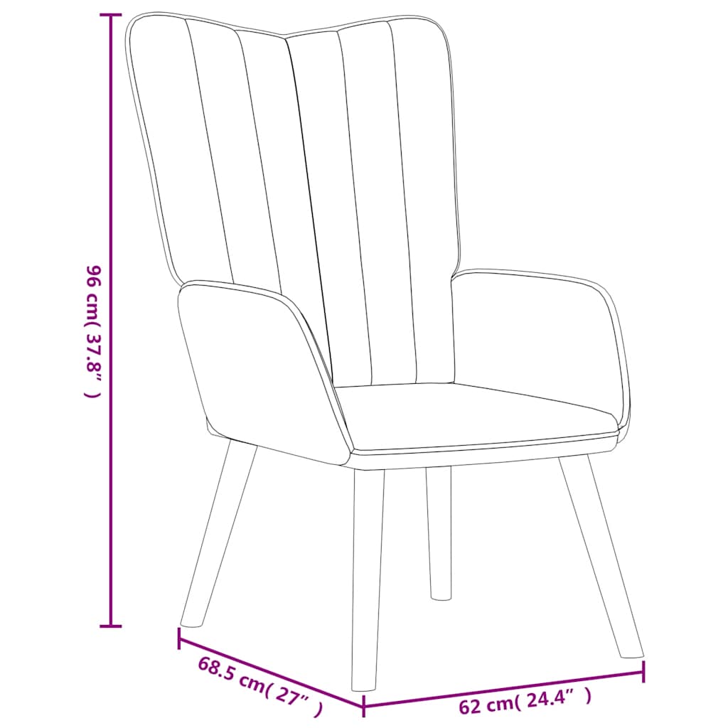 Chaise de relaxation Vert foncé Velours Fauteuils vidaXL   