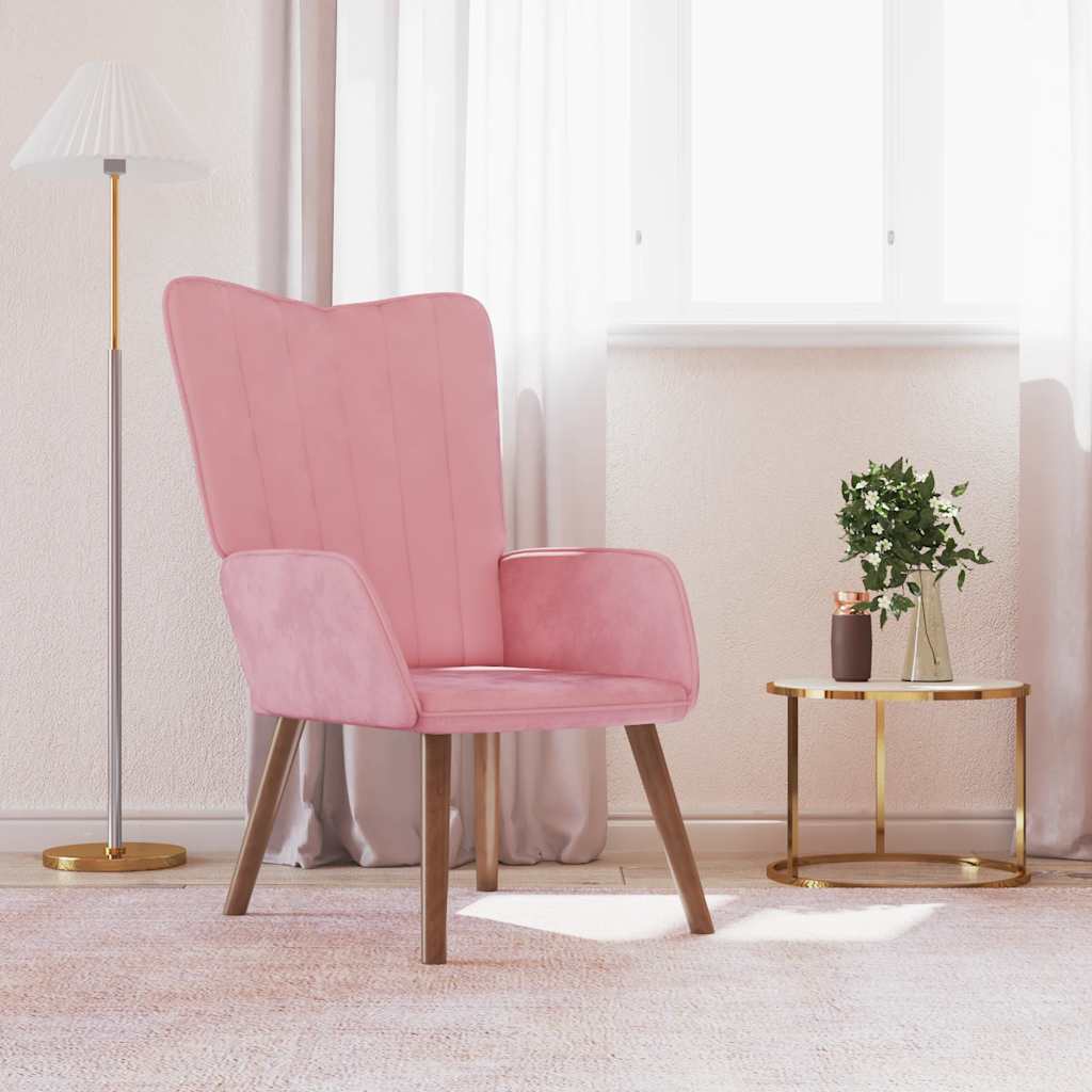 Chaise de relaxation Rose Velours Fauteuils vidaXL   