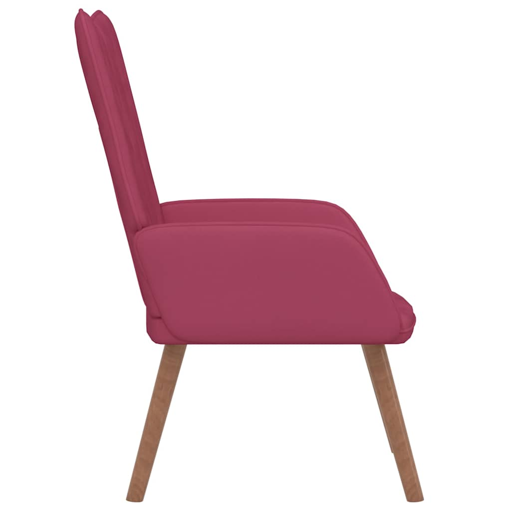 Chaise de relaxation Rouge bordeaux Velours Fauteuils vidaXL   