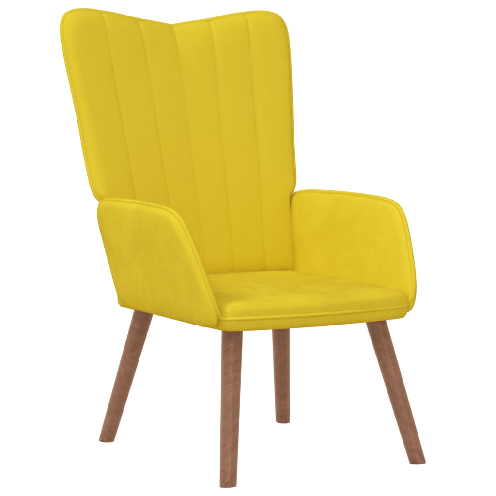 Chaise de relaxation Jaune moutarde Velours Fauteuils vidaXL   