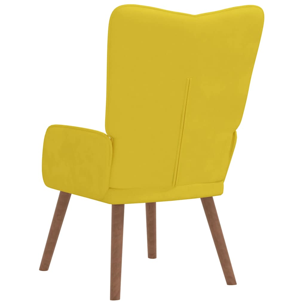 Chaise de relaxation Jaune moutarde Velours Fauteuils vidaXL   