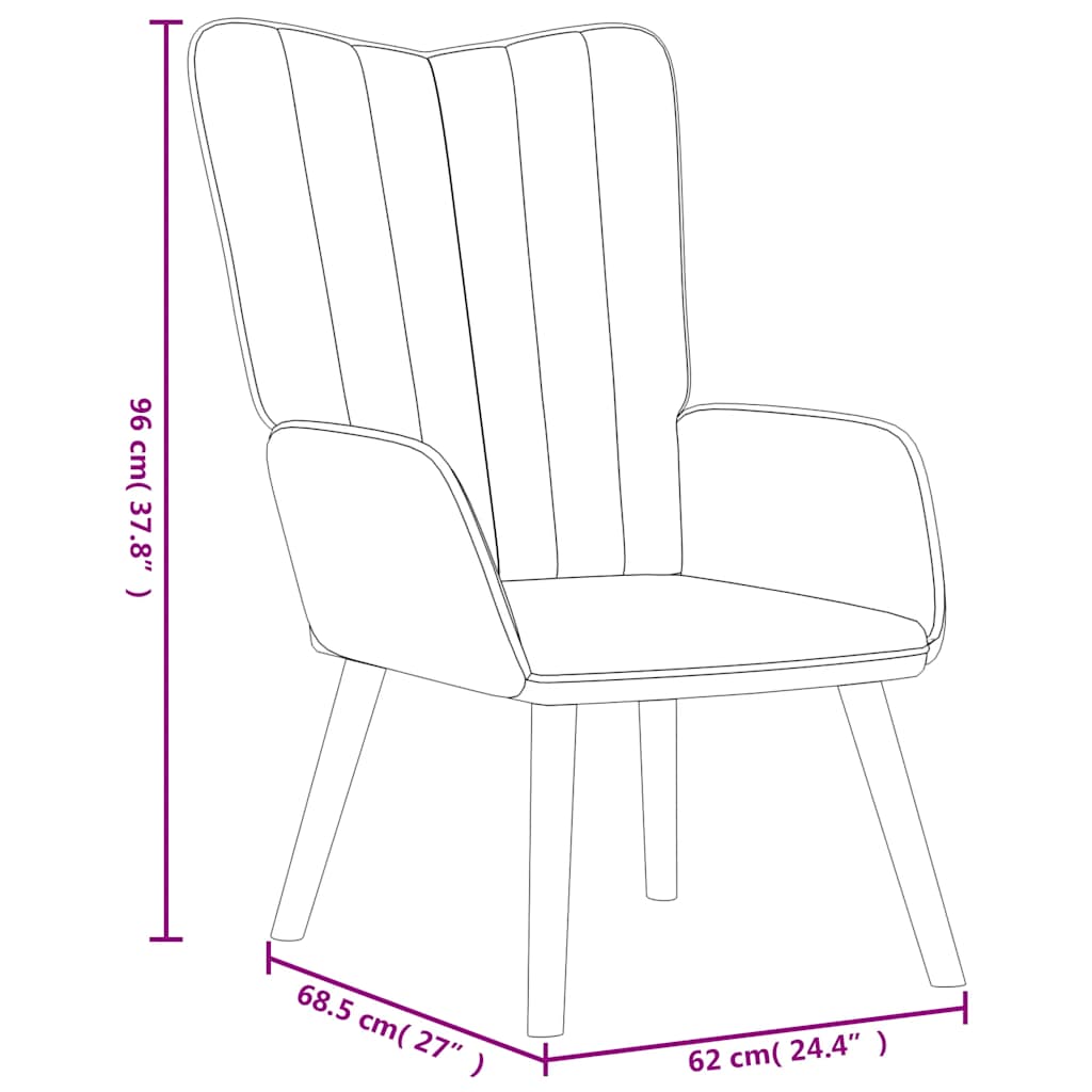 Chaise de relaxation Jaune moutarde Velours Fauteuils vidaXL   