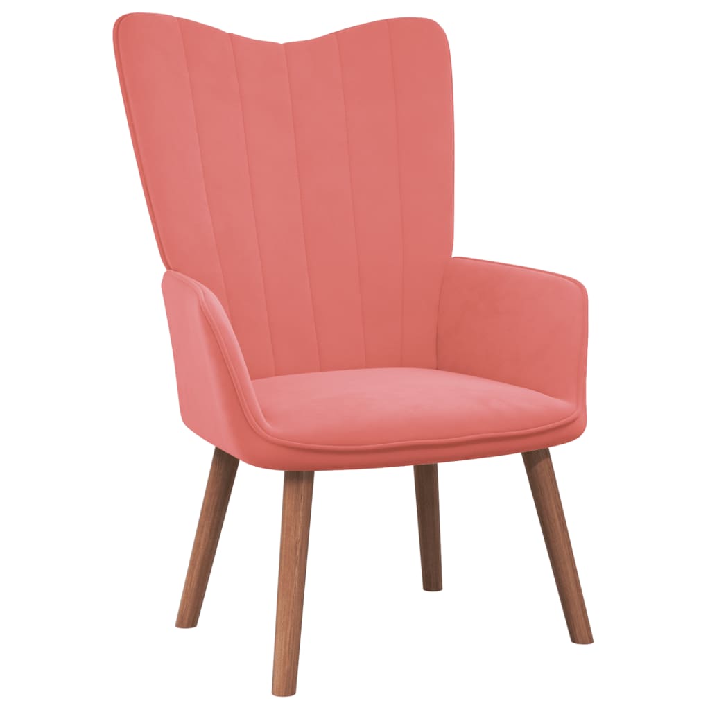 Chaise de relaxation avec repose-pied Rose Velours Fauteuils vidaXL   