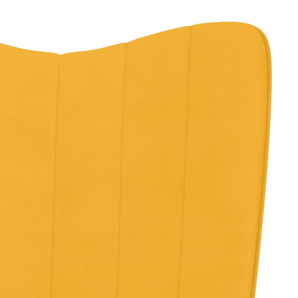 Chaise de relaxation avec repose-pied Jaune moutarde Velours Fauteuils vidaXL   