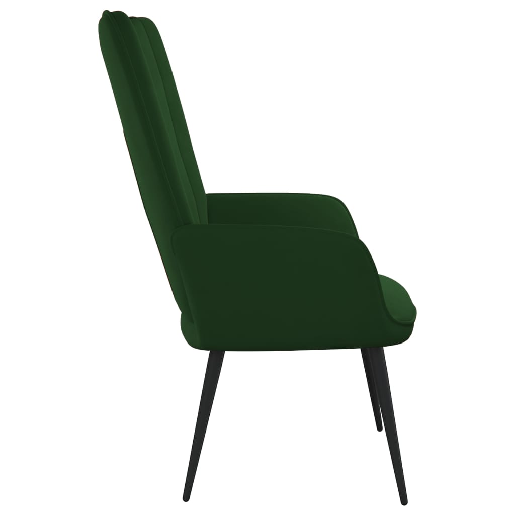 Chaise de relaxation Vert foncé Velours Fauteuils vidaXL   