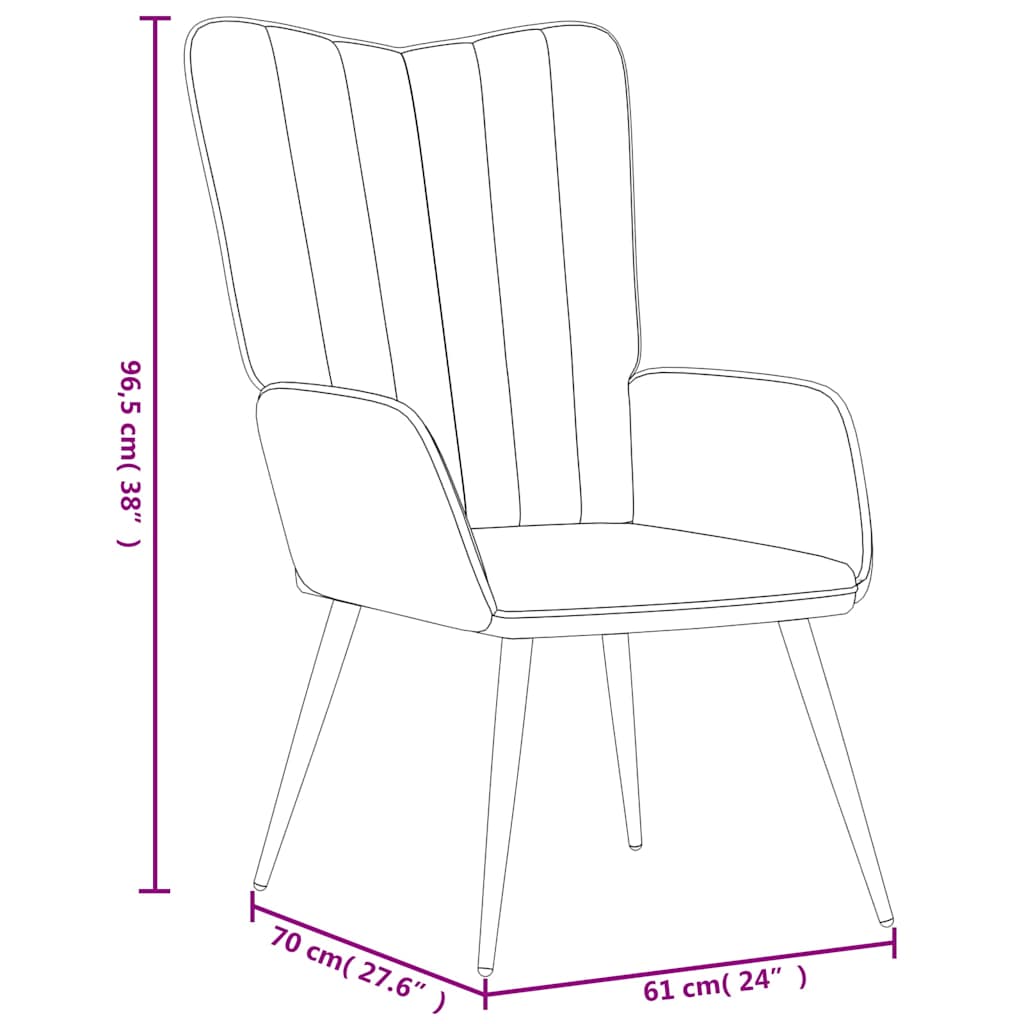 Chaise de relaxation Vert foncé Velours Fauteuils vidaXL   