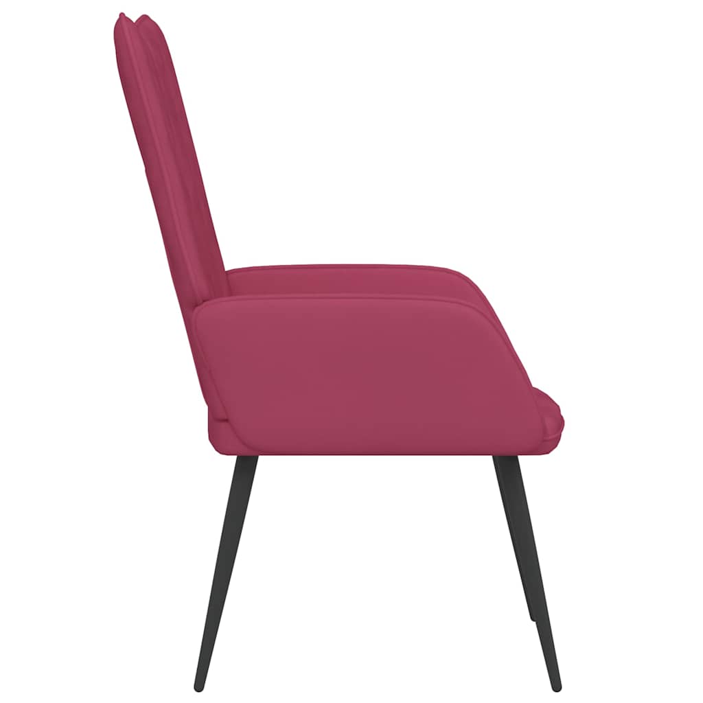 Chaise de relaxation Rouge bordeaux Velours Fauteuils vidaXL   