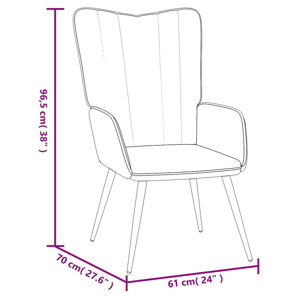 Chaise de relaxation Noir Velours Fauteuils vidaXL   