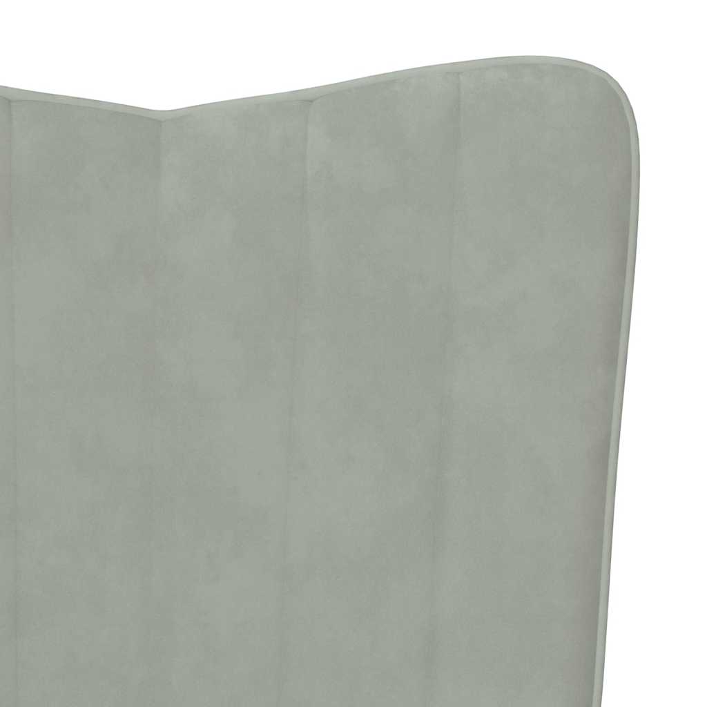 Chaise de relaxation avec repose-pied Gris clair Velours Fauteuils vidaXL   