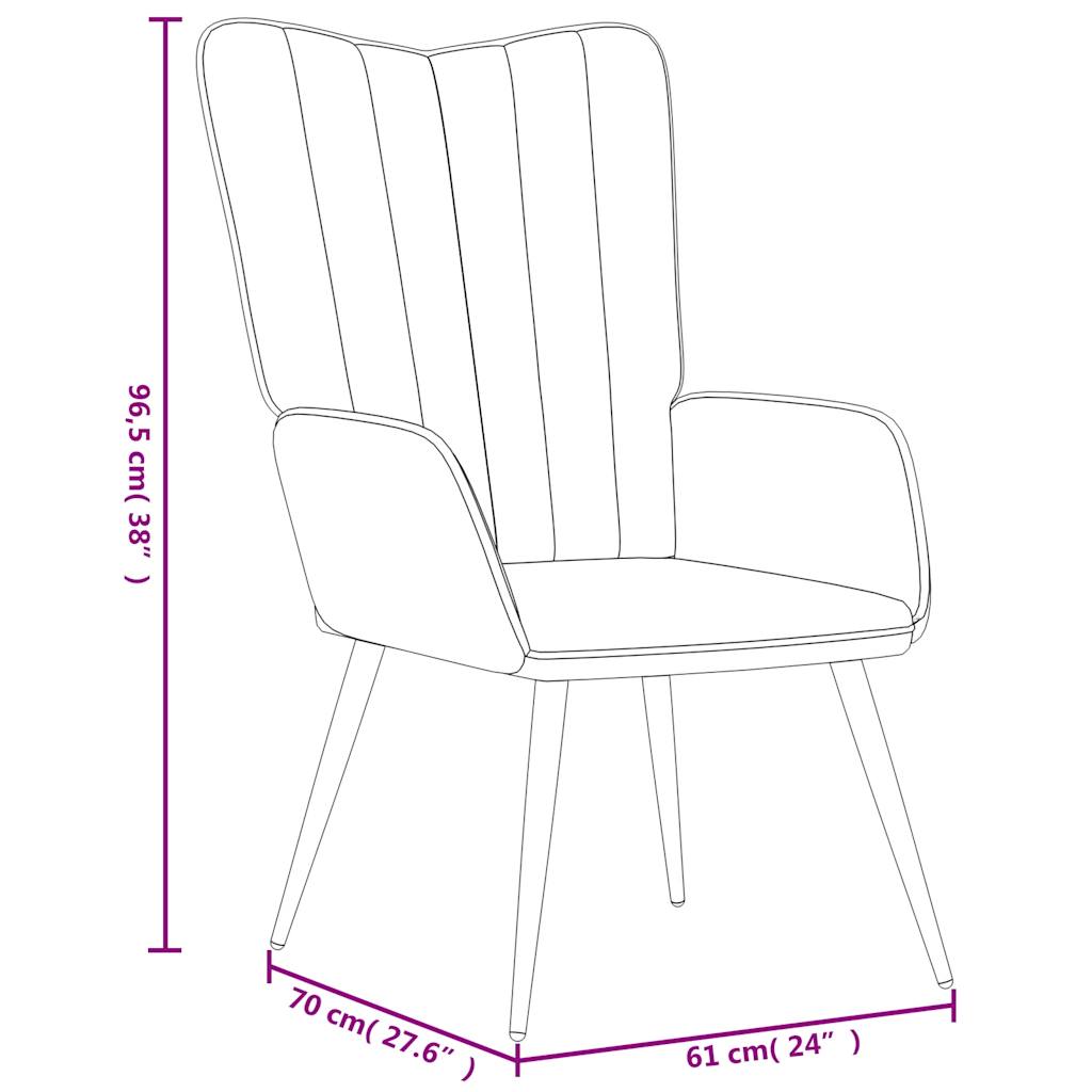 Chaise de relaxation avec tabouret Vert foncé Velours Fauteuils vidaXL   