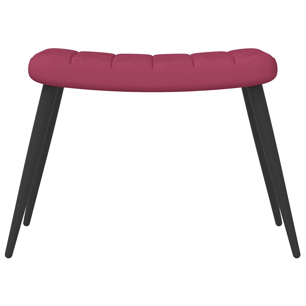 Chaise de relaxation avec tabouret Rouge bordeaux Velours Fauteuils vidaXL   