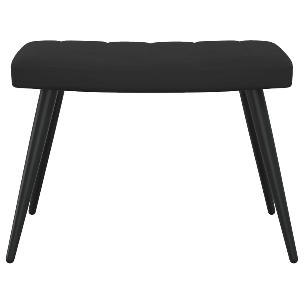 Chaise de relaxation avec tabouret Noir Velours Fauteuils vidaXL   