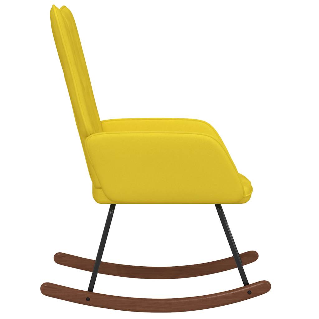 Chaise à bascule Jaune moutarde Velours Fauteuils à bascule vidaXL   