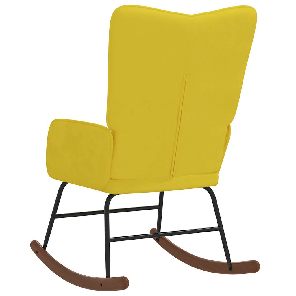 Chaise à bascule Jaune moutarde Velours Fauteuils à bascule vidaXL   