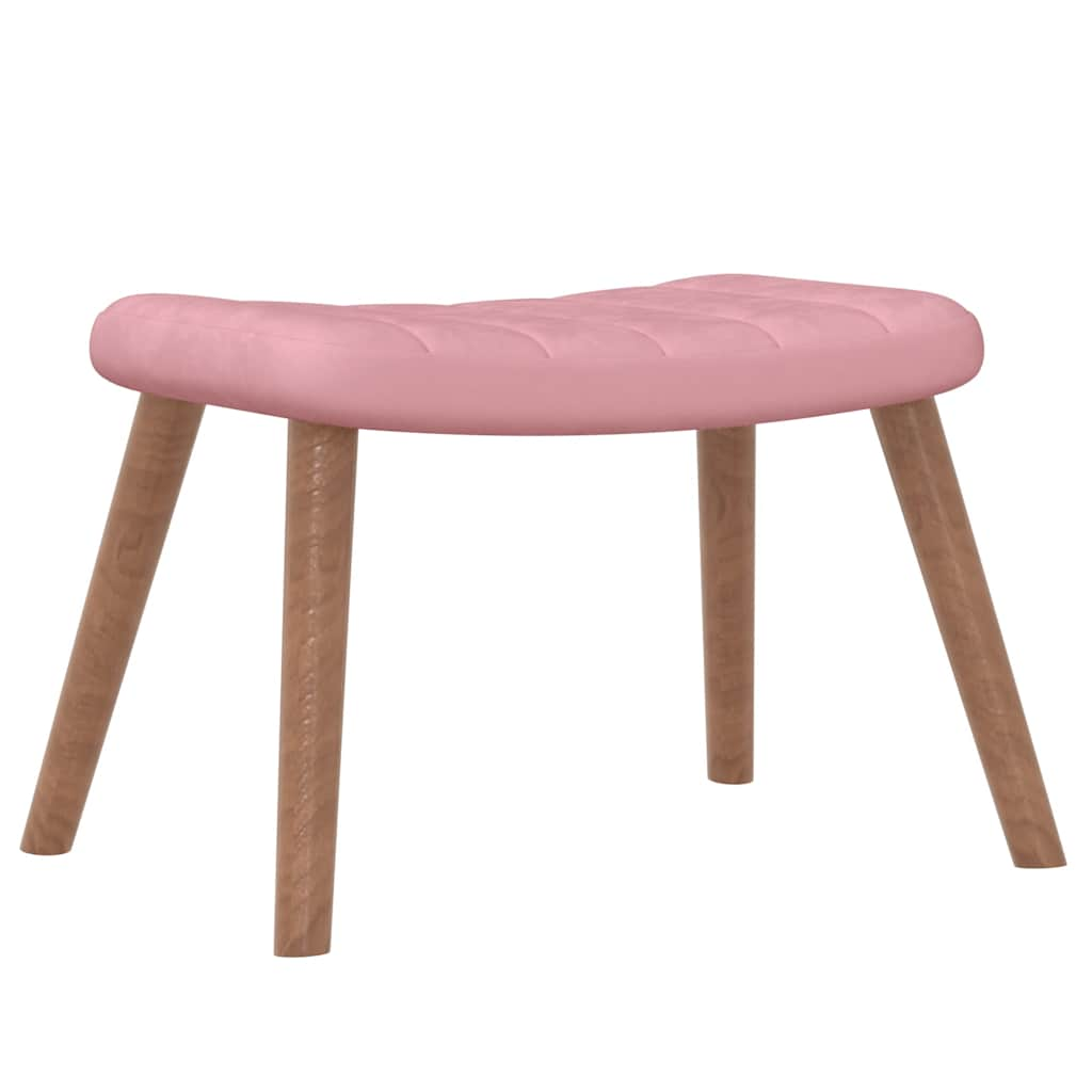 Chaise à bascule avec repose-pied Rose Velours Fauteuils à bascule vidaXL   