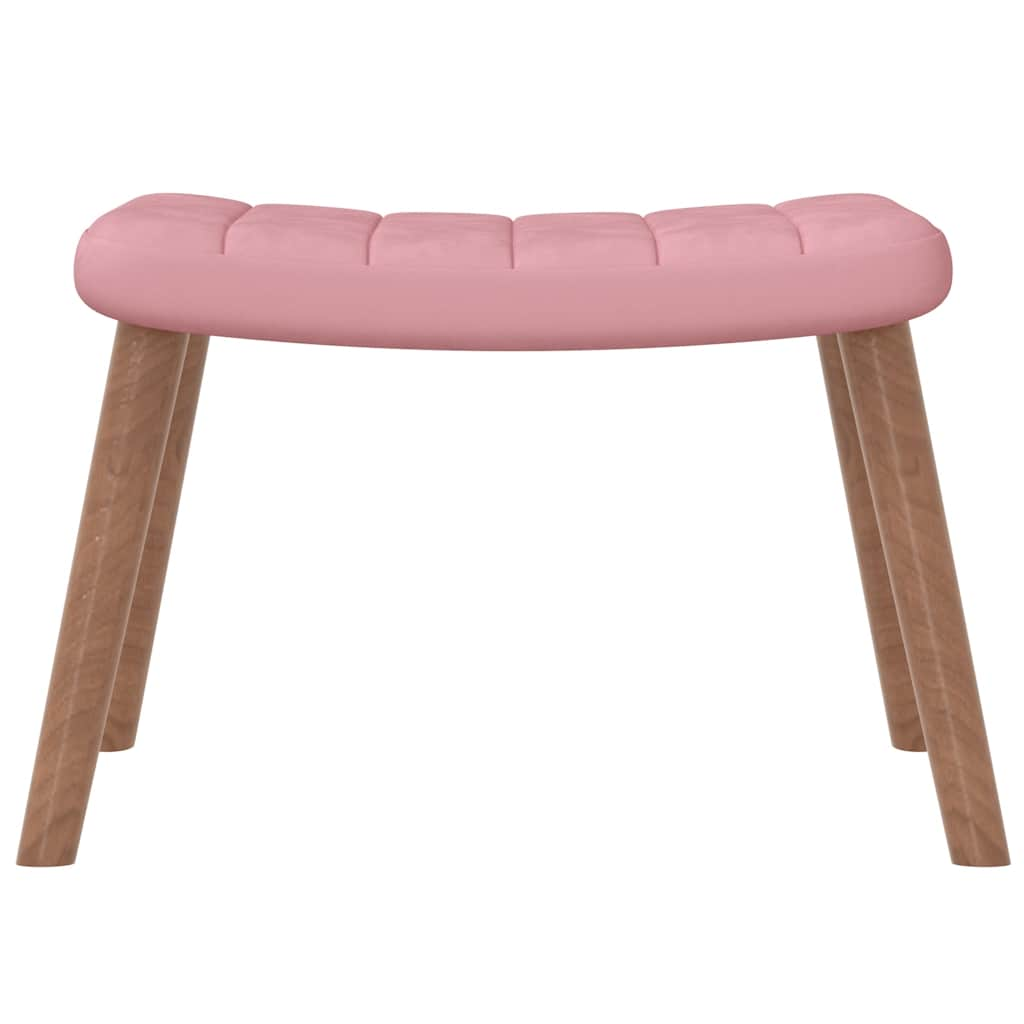 Chaise à bascule avec repose-pied Rose Velours Fauteuils à bascule vidaXL   