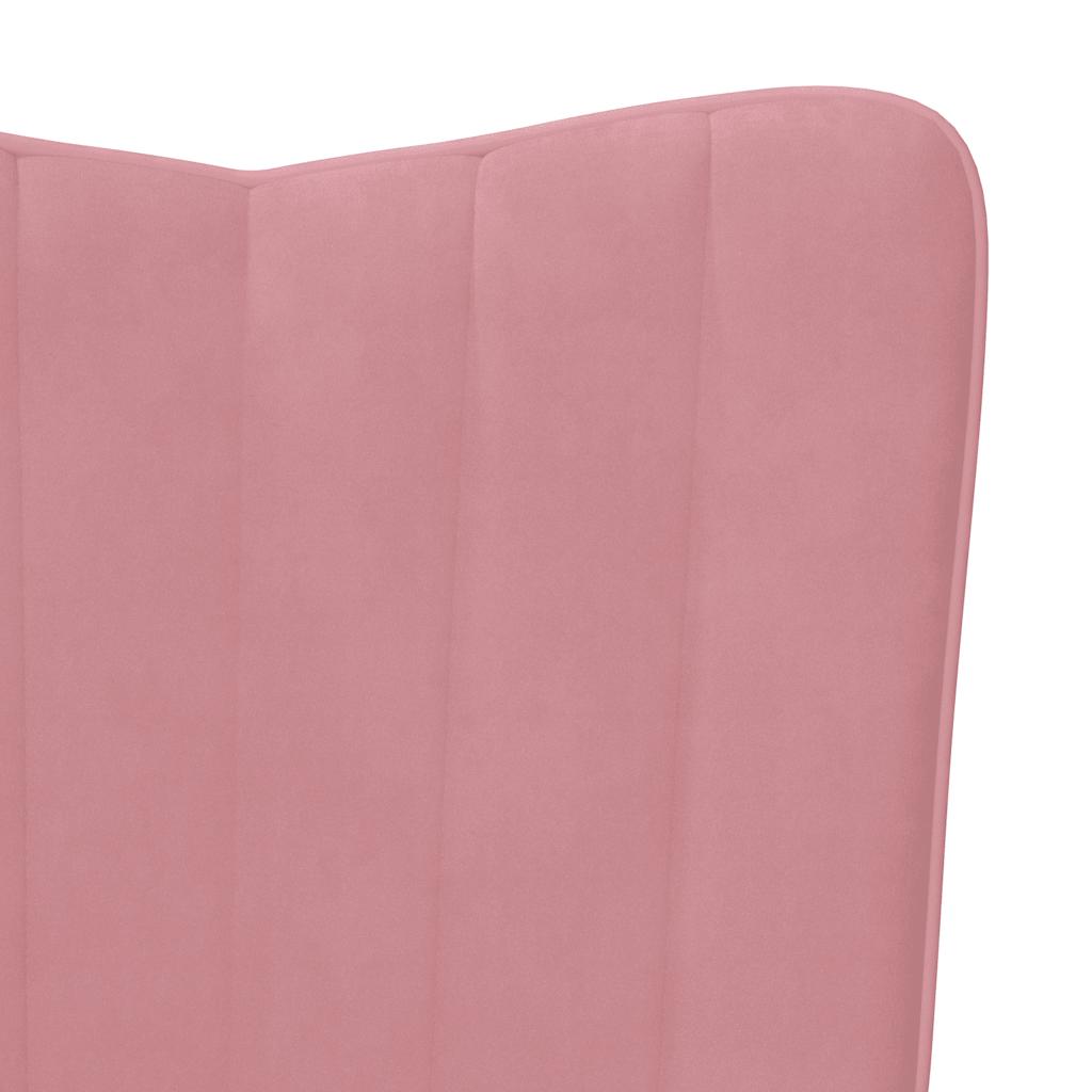 Chaise à bascule avec repose-pied Rose Velours Fauteuils à bascule vidaXL   