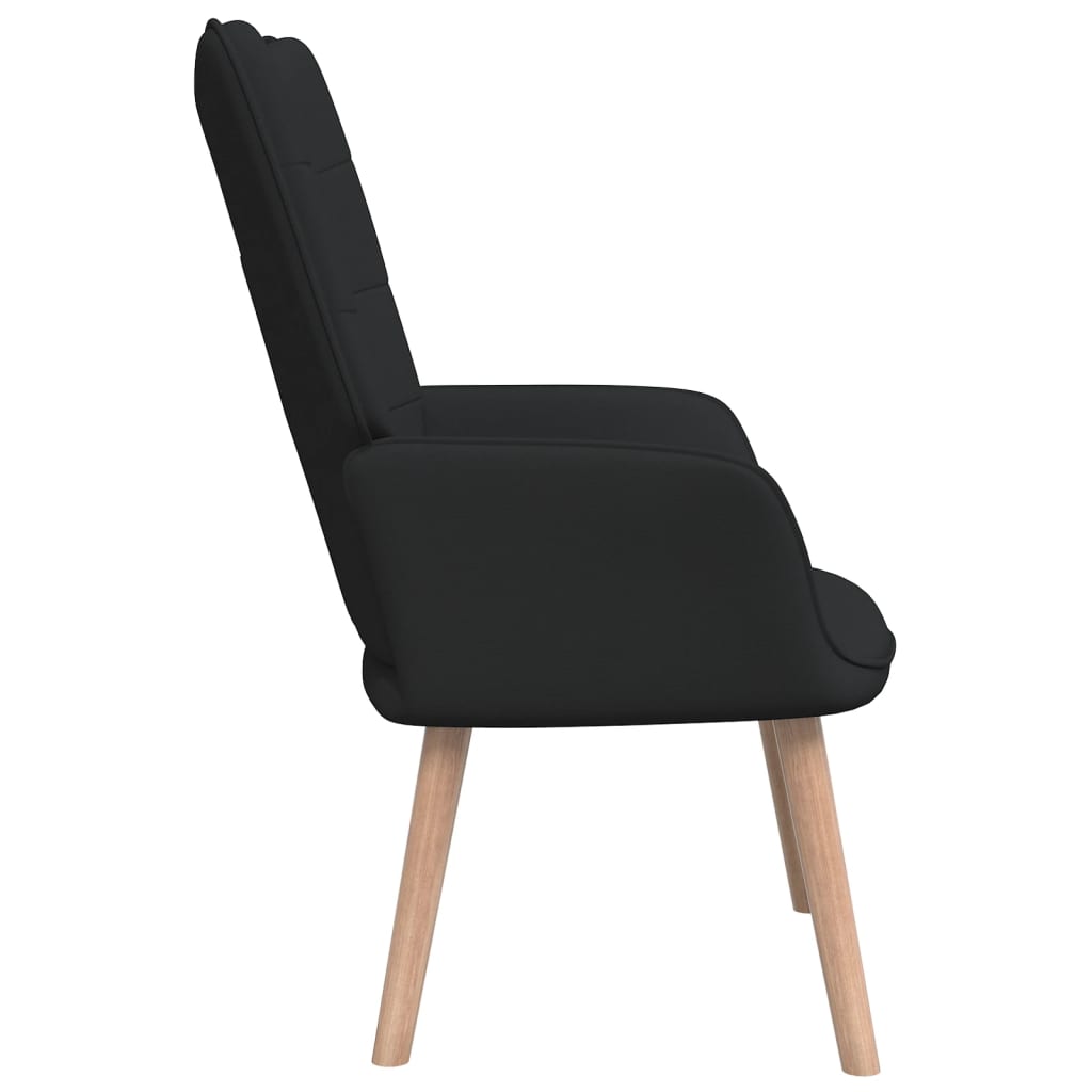 Chaise de relaxation Noir Tissu Fauteuils vidaXL   