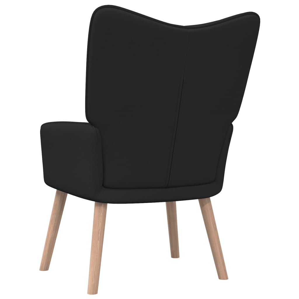 Chaise de relaxation avec tabouret Noir Tissu Fauteuils vidaXL   