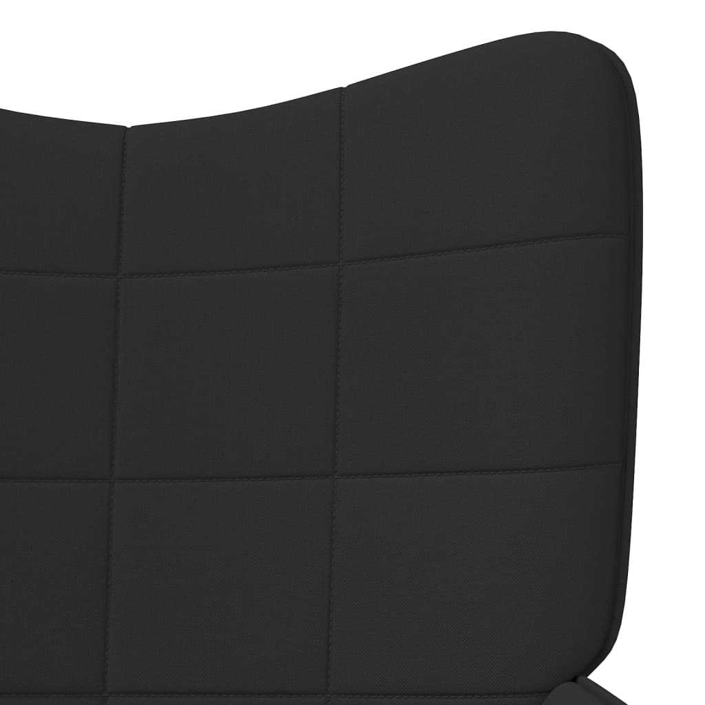 Chaise de relaxation avec tabouret Noir Tissu Fauteuils vidaXL   