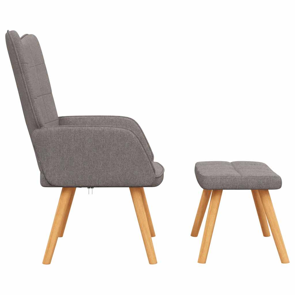 Chaise de relaxation avec tabouret Taupe Tissu - Xios Store SNC