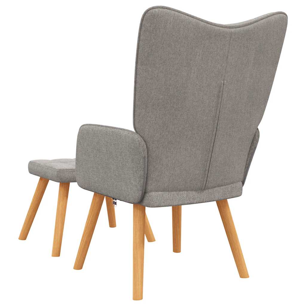 Chaise de relaxation avec tabouret Taupe Tissu - Xios Store SNC