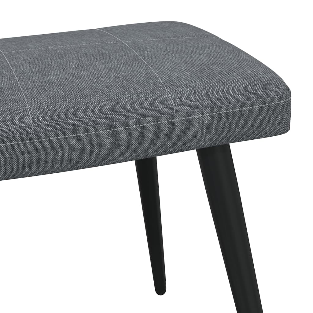 Chaise de relaxation avec tabouret Gris foncé Tissu Fauteuils vidaXL   