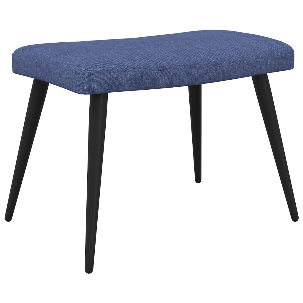 Chaise de relaxation avec tabouret Bleu Tissu Fauteuils vidaXL   