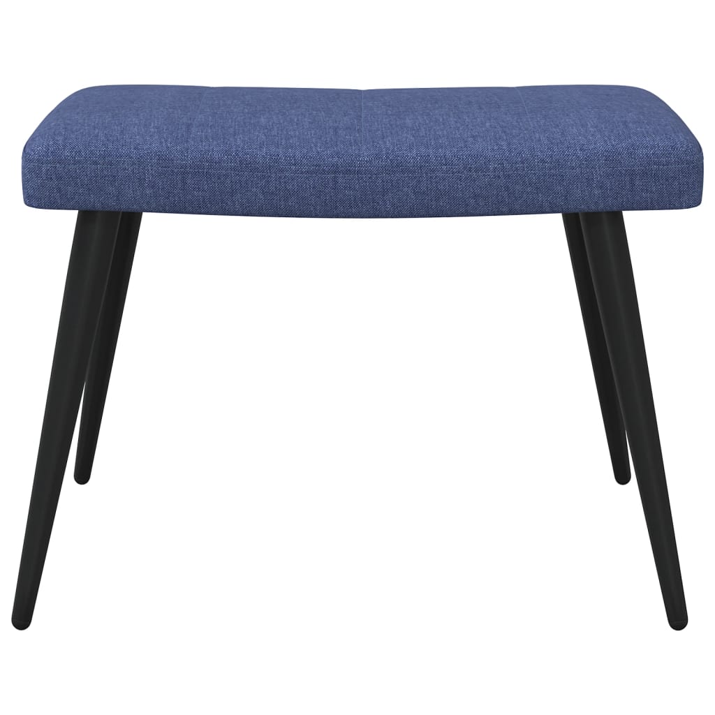 Chaise de relaxation avec tabouret Bleu Tissu Fauteuils vidaXL   