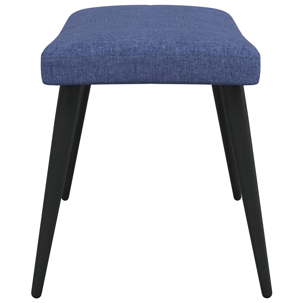 Chaise de relaxation avec tabouret Bleu Tissu Fauteuils vidaXL   