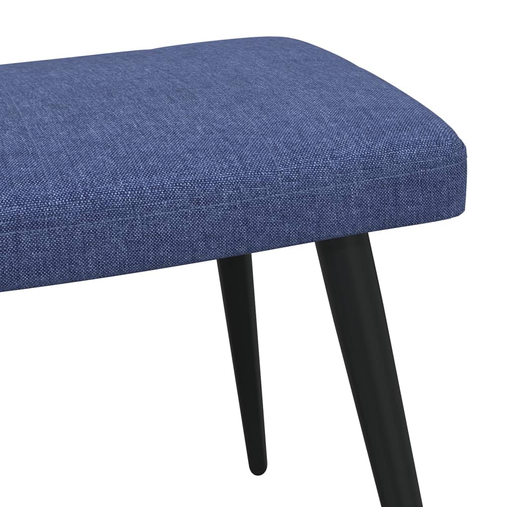 Chaise de relaxation avec tabouret Bleu Tissu Fauteuils vidaXL   