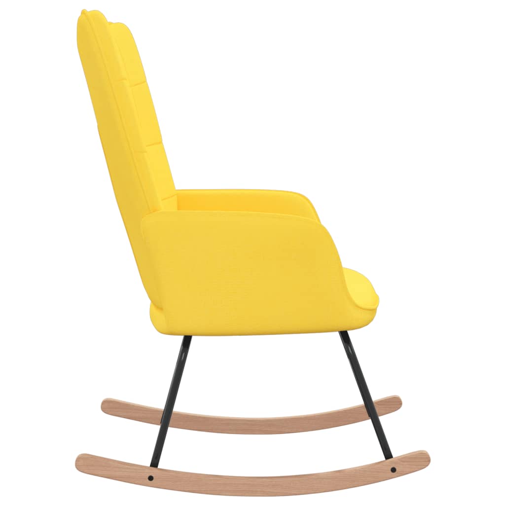 Chaise à bascule Jaune moutarde Tissu Fauteuils à bascule vidaXL   