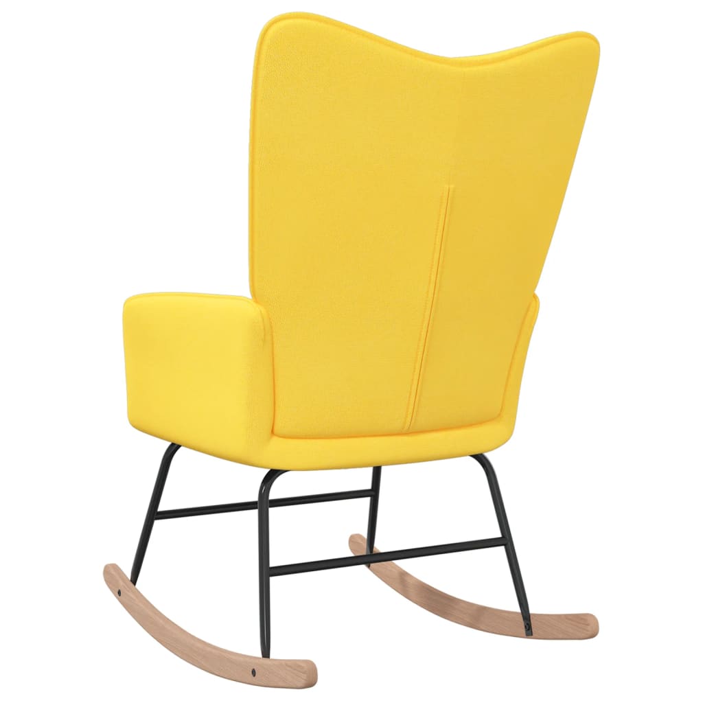 Chaise à bascule Jaune moutarde Tissu Fauteuils à bascule vidaXL   