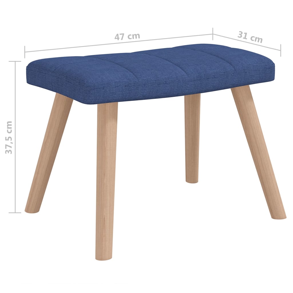 Chaise à bascule avec tabouret Bleu Tissu Fauteuils à bascule vidaXL   