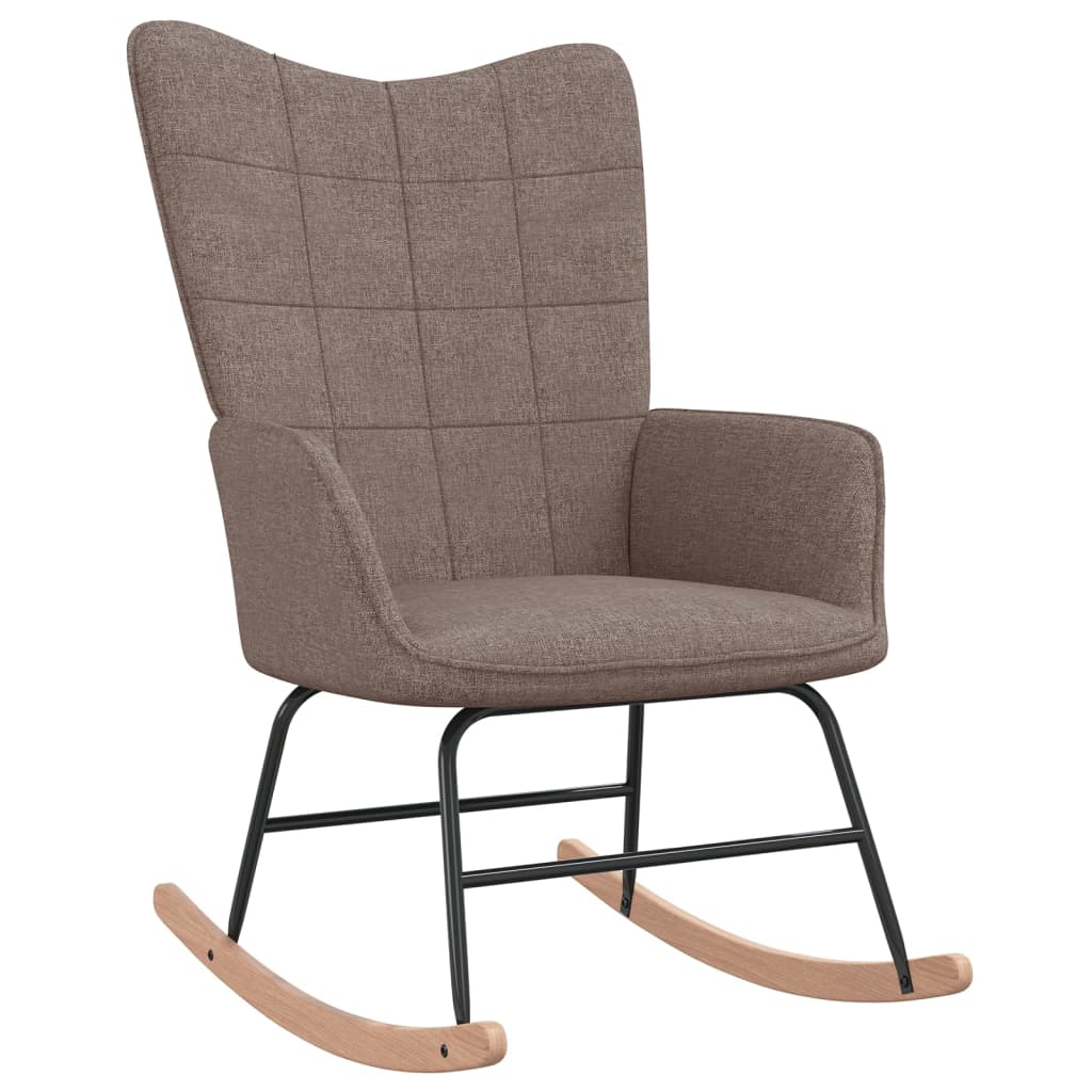 Chaise à bascule avec tabouret Taupe Tissu Fauteuils à bascule vidaXL   