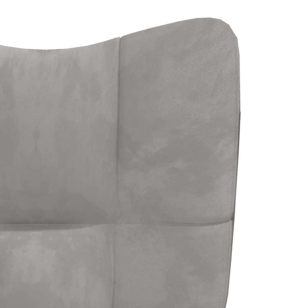 Chaise de relaxation Gris clair Velours Fauteuils vidaXL   