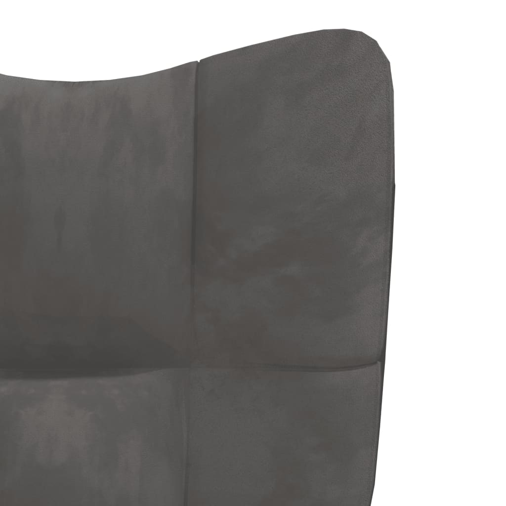 Chaise de relaxation Gris foncé Velours Fauteuils vidaXL   