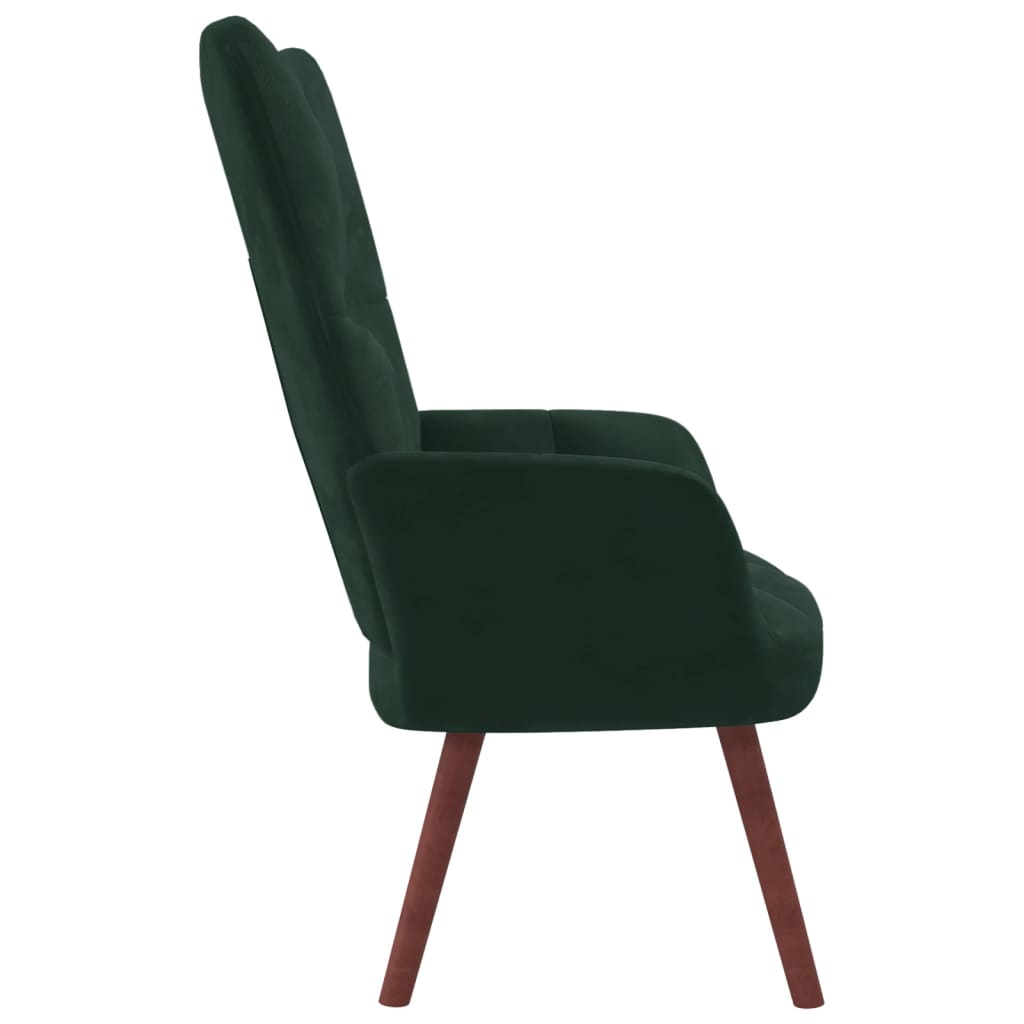 Chaise de relaxation Vert foncé Velours Fauteuils vidaXL   