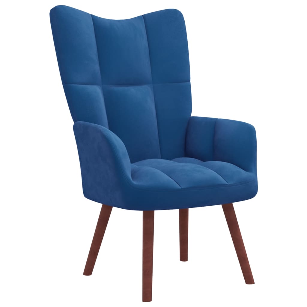 Chaise de relaxation Bleu Velours Fauteuils vidaXL   