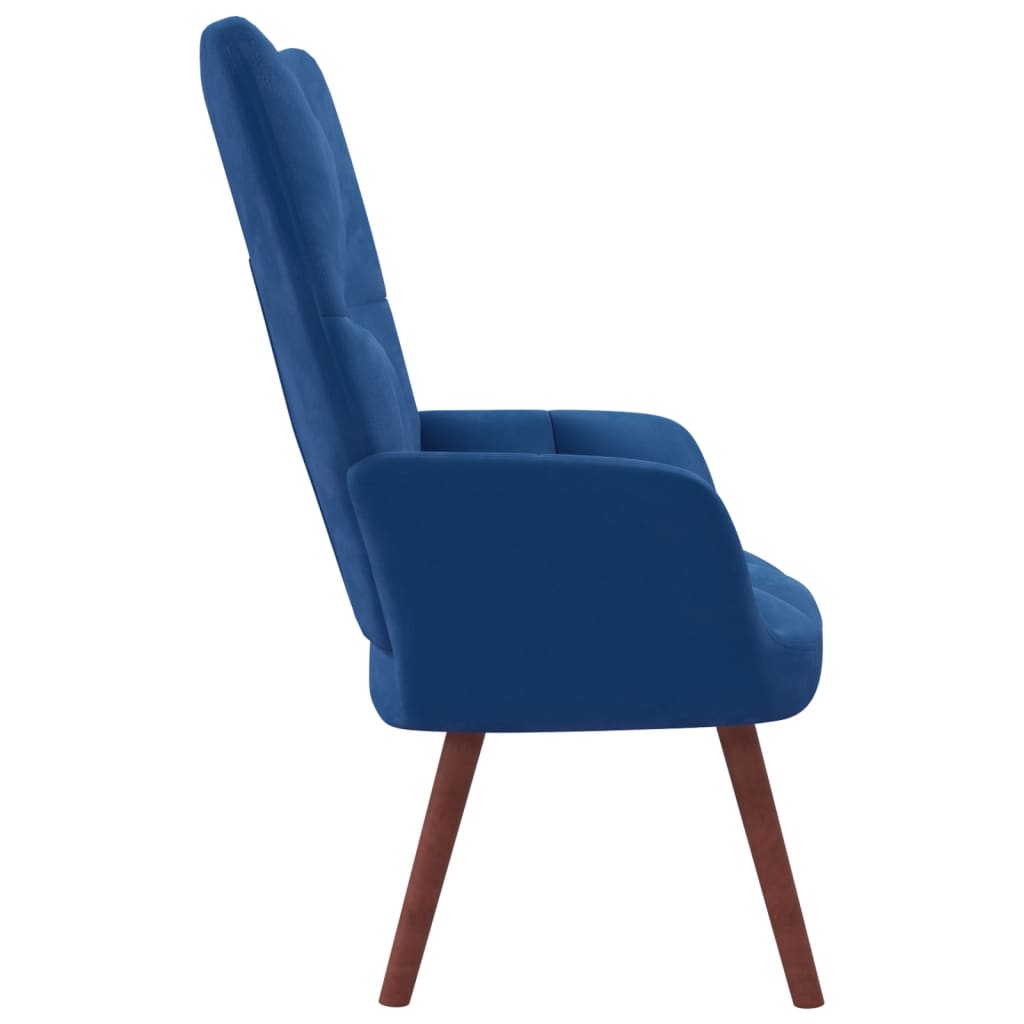 Chaise de relaxation Bleu Velours Fauteuils vidaXL   