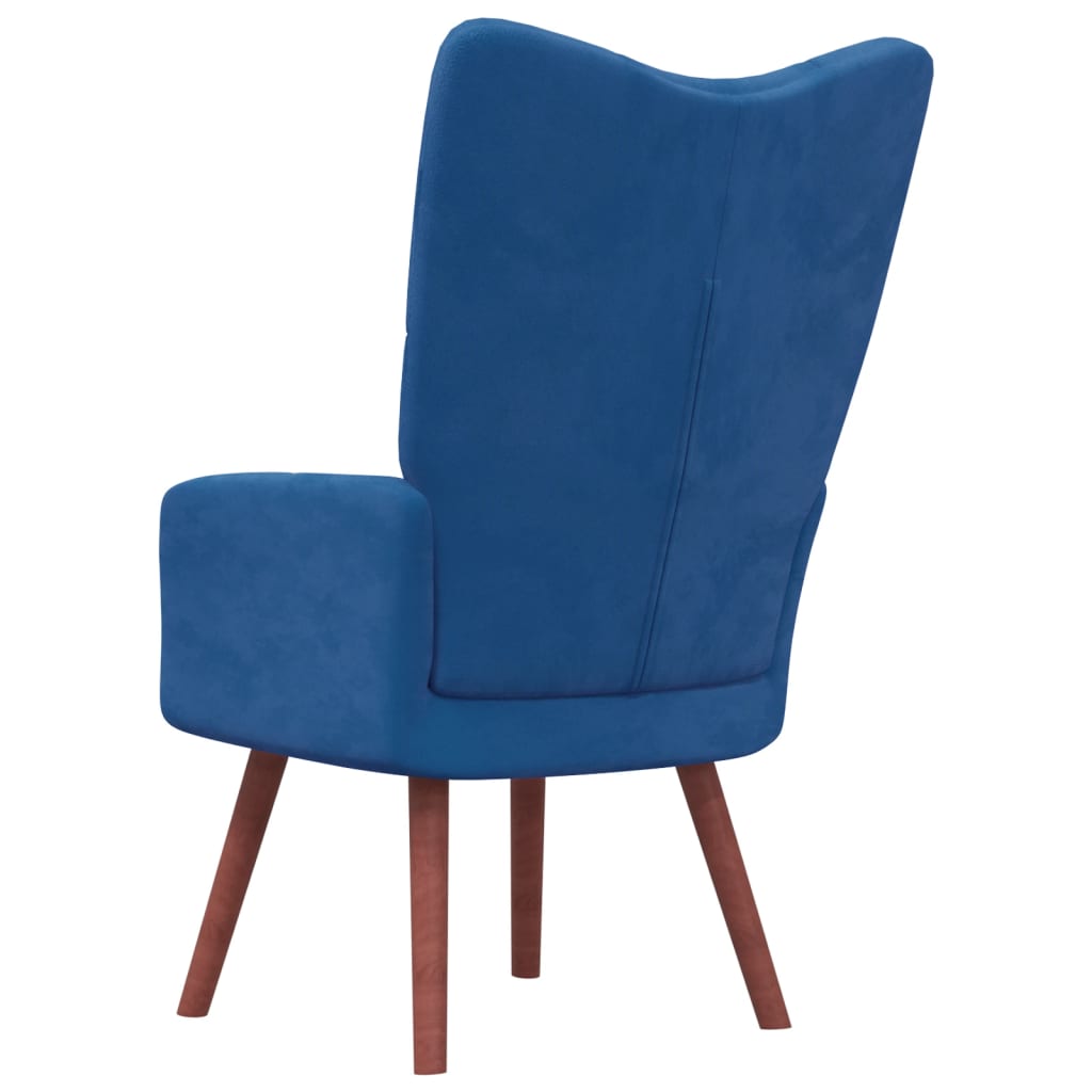 Chaise de relaxation Bleu Velours Fauteuils vidaXL   