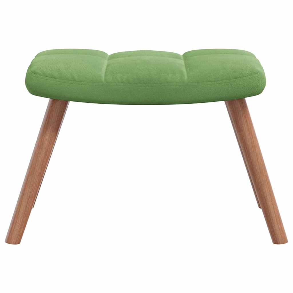 Chaise de relaxation avec repose-pied Vert clair Velours Fauteuils vidaXL