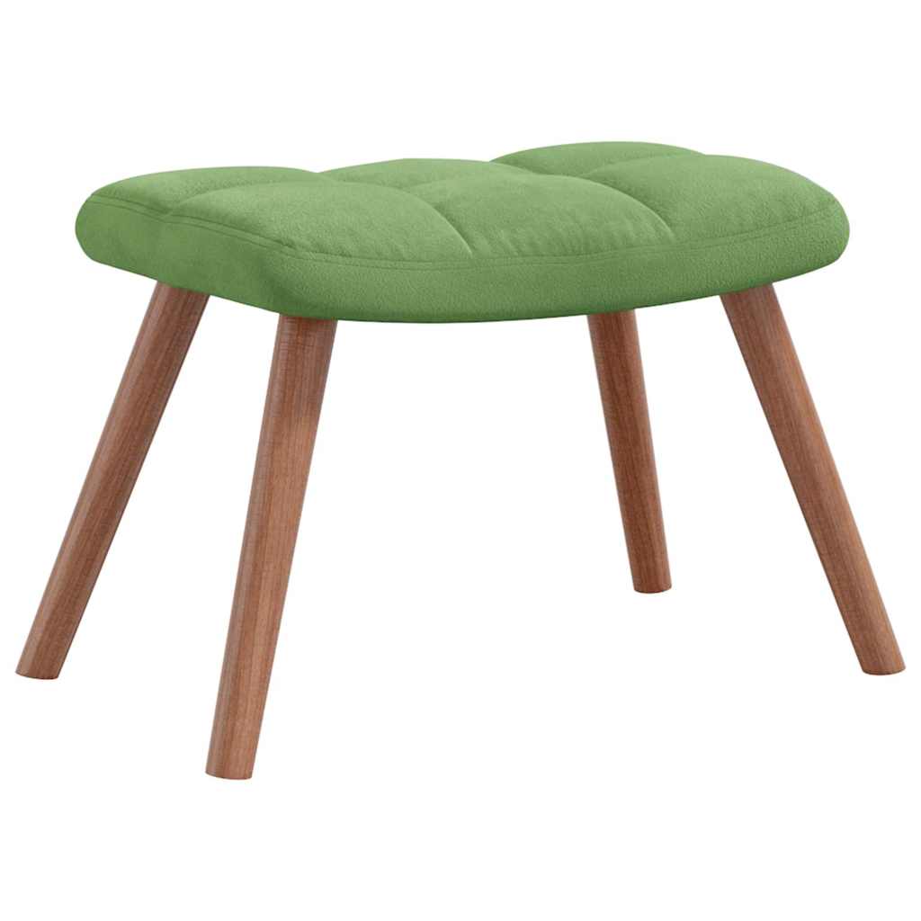 Chaise de relaxation avec repose-pied Vert clair Velours Fauteuils vidaXL