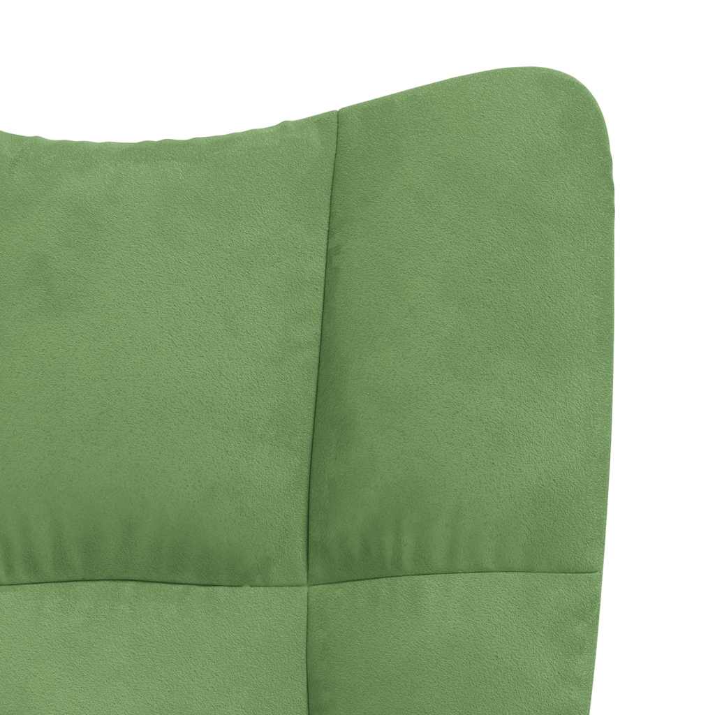 Chaise de relaxation avec repose-pied Vert clair Velours Fauteuils vidaXL