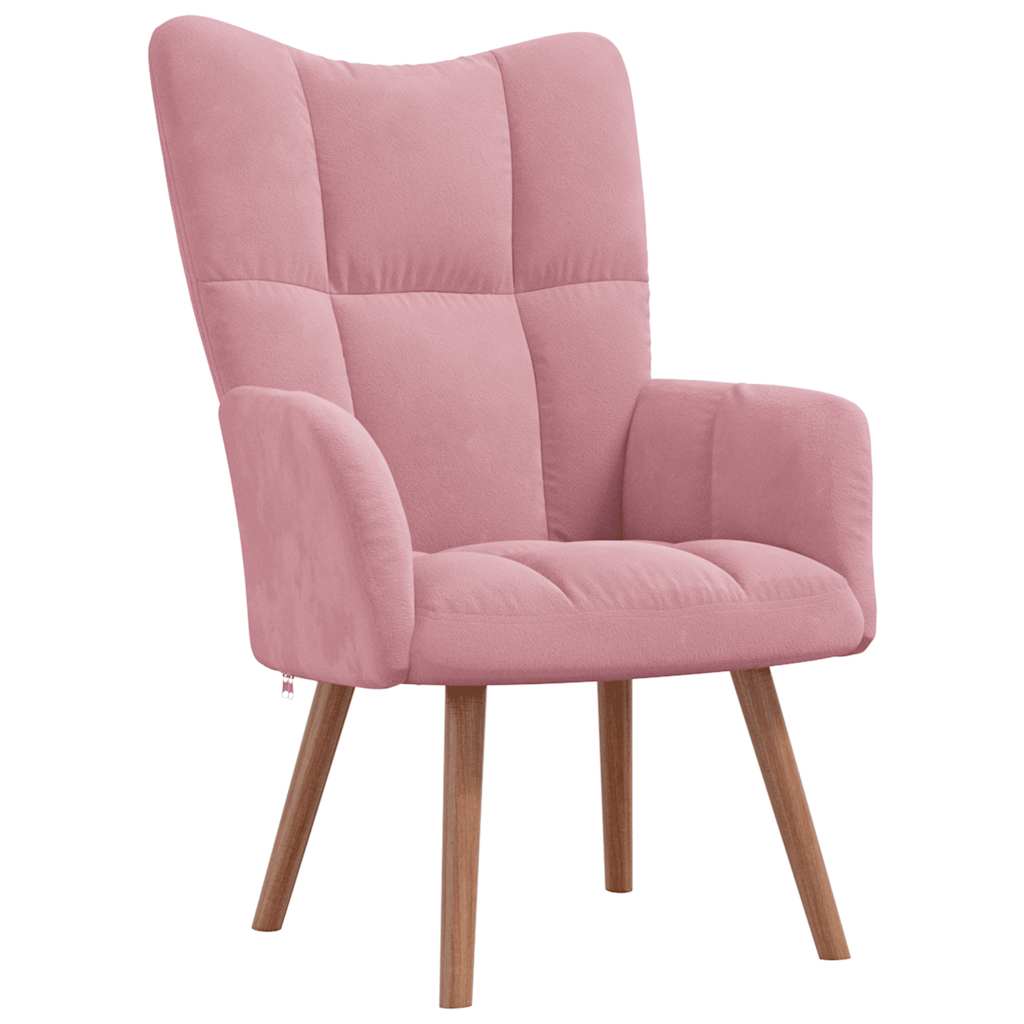 Chaise de relaxation avec repose-pied Rose Velours Fauteuils vidaXL