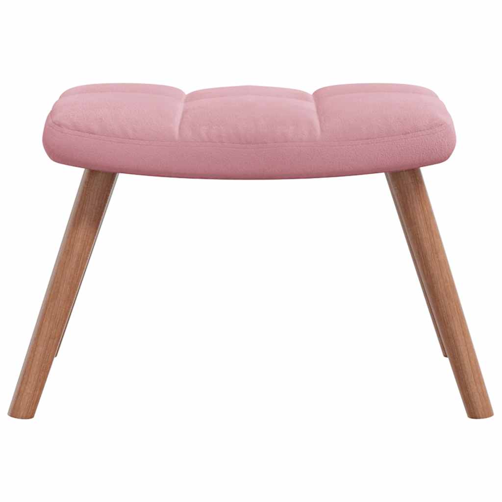 Chaise de relaxation avec repose-pied Rose Velours Fauteuils vidaXL