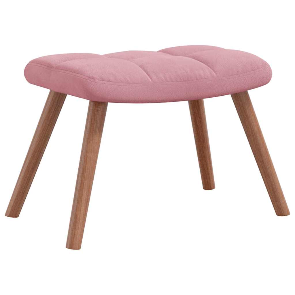 Chaise de relaxation avec repose-pied Rose Velours Fauteuils vidaXL