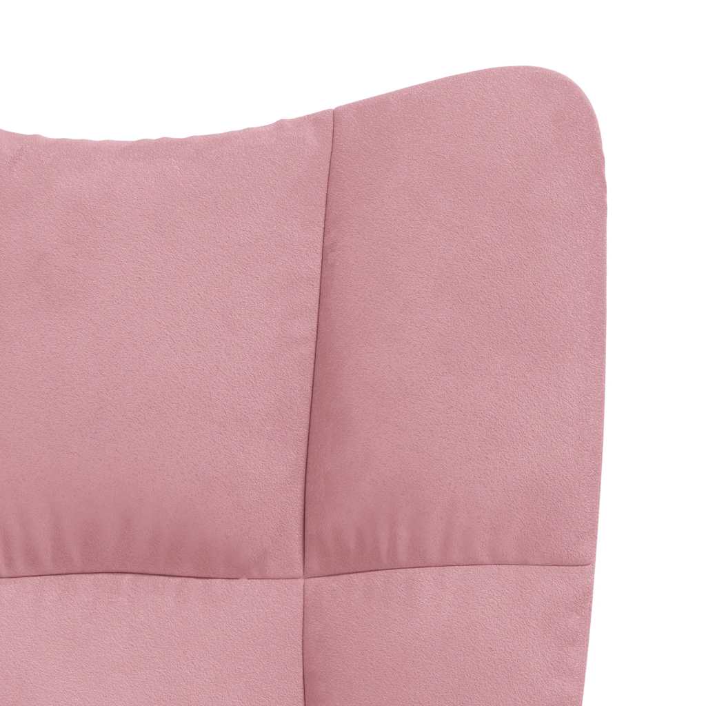 Chaise de relaxation avec repose-pied Rose Velours Fauteuils vidaXL